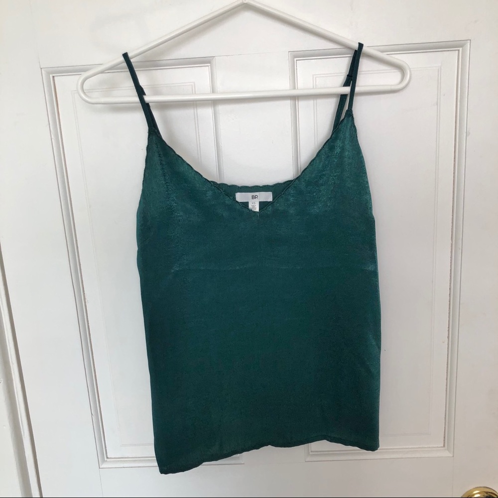 Nordstrom BP Silky Satin Teal Cami Tank Top